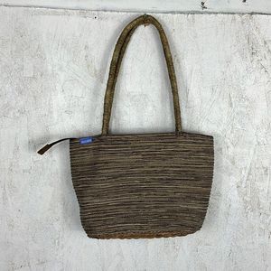 Wallaroo Sydney Sling Woven Rattan Shoulder Bag Double Strap Zipper Closure